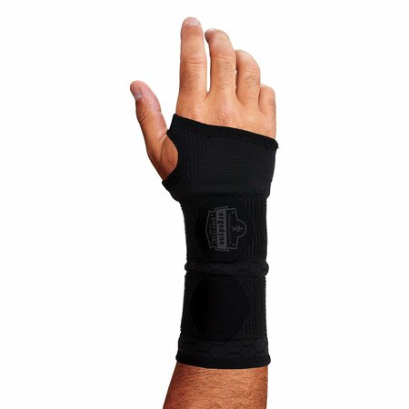 PROFLEX BY ERGODYNE Wrist Support Sleeve, Double Strap, Black, S 685